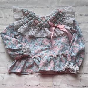 Vintage EVY shabby chic coquette matching set size 2T